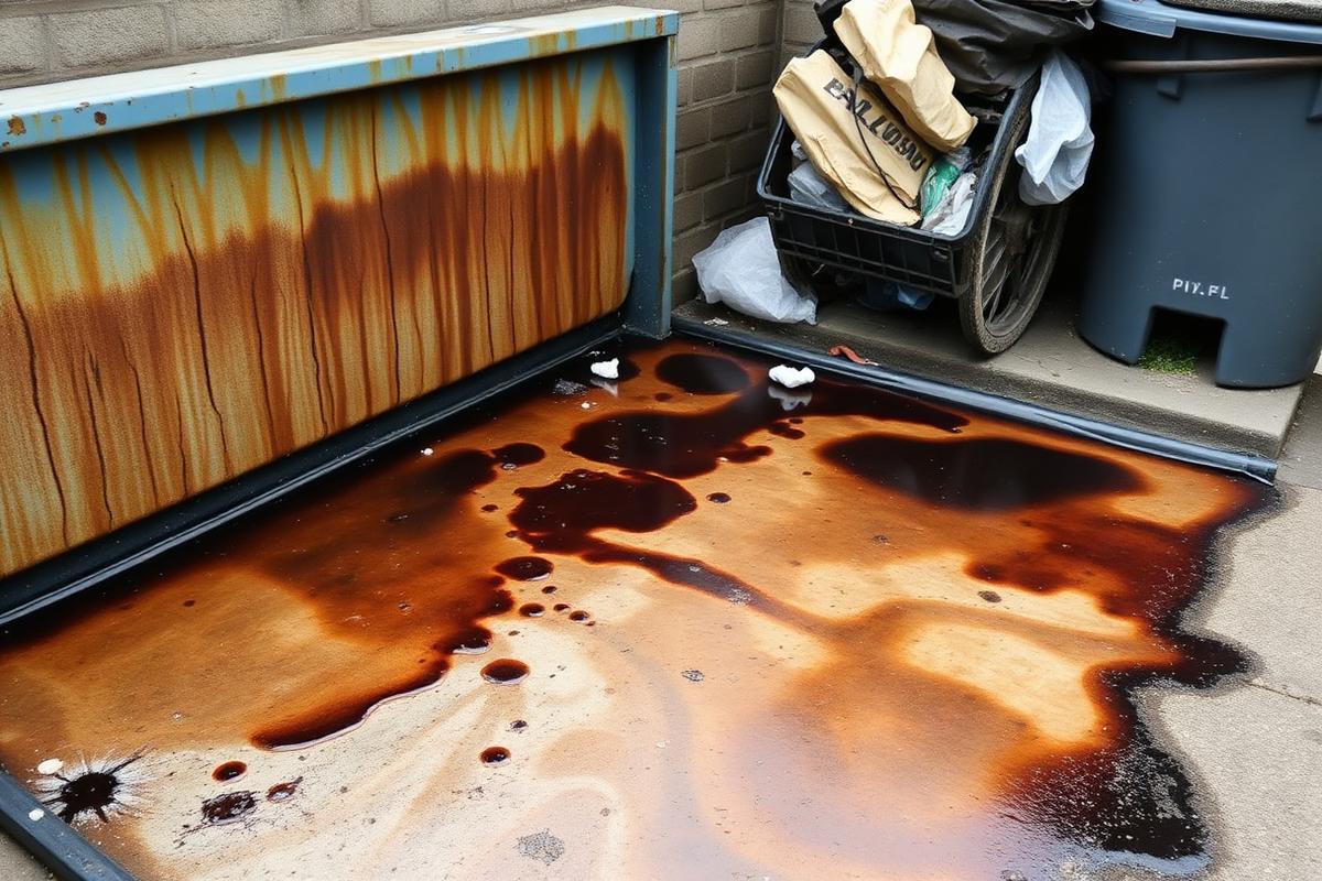 Apartment community dumpster pad before cleaning by Wash Me